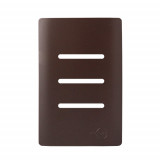 Placa p/ 3 Interruptores 4x2 - Novara Marrom Fosco 